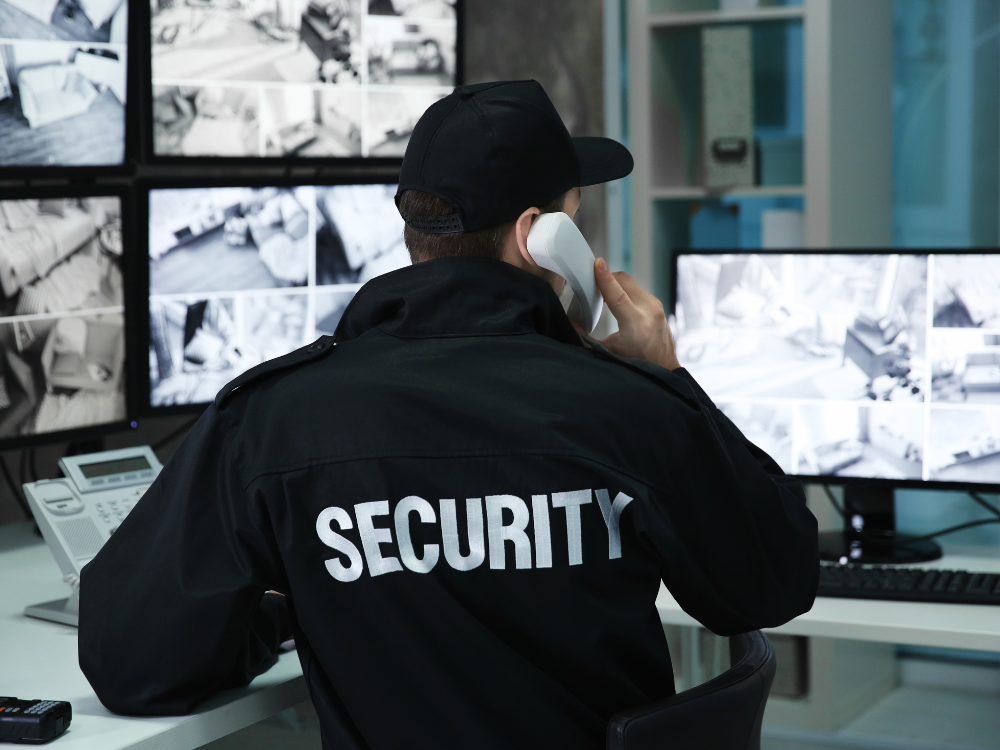 Security monitoring cameras Security guard monitoring cameras