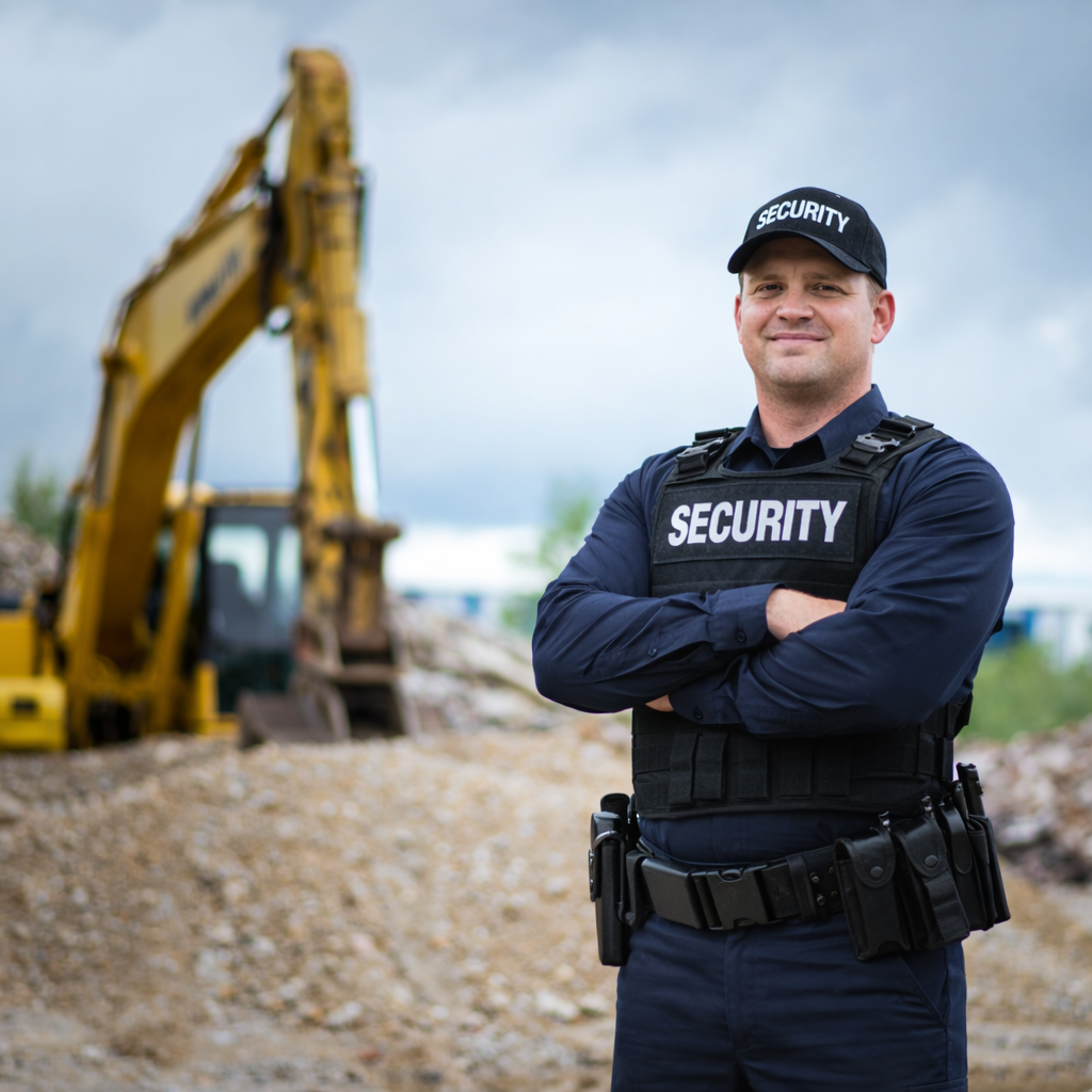 security guard in front of construction site