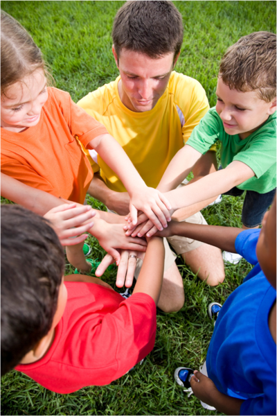 Kids hiking at summer camp